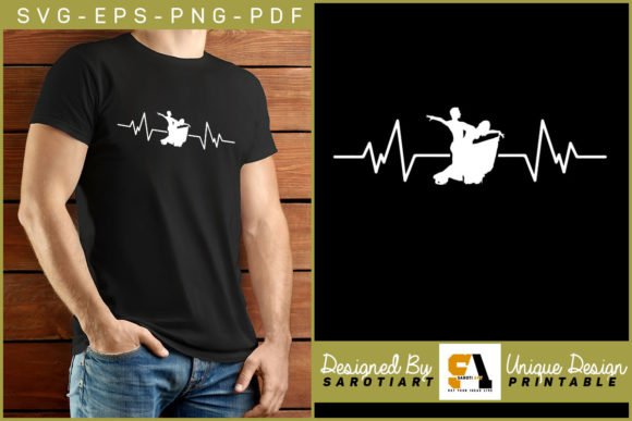Ballroom Dance Heartbeat Vector Graphic