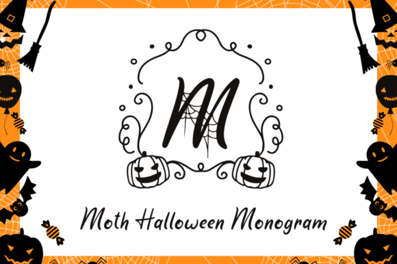 Moth Halloween Monogram Font