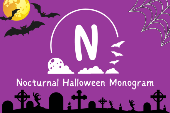 Nocturnal Halloween Monogram: A Spooky Font for Your Halloween Creations