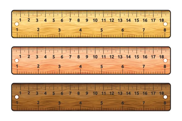 Set of Wooden Rulers on White: A Versatile Design Asset for Creative Projects